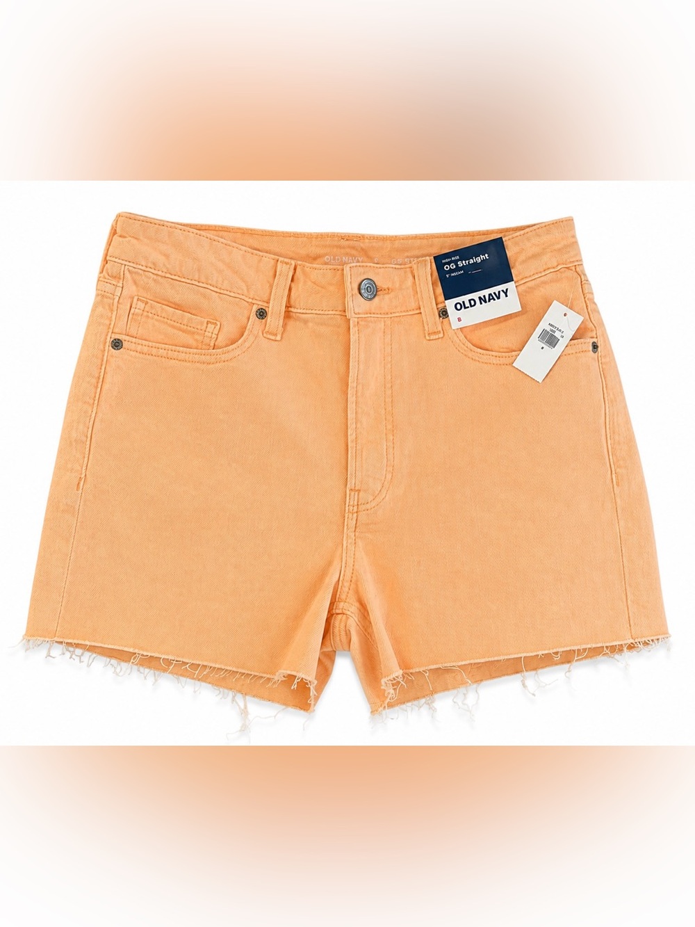 Old Navy Women's Peach-Orange Denim Shorts OG Straight